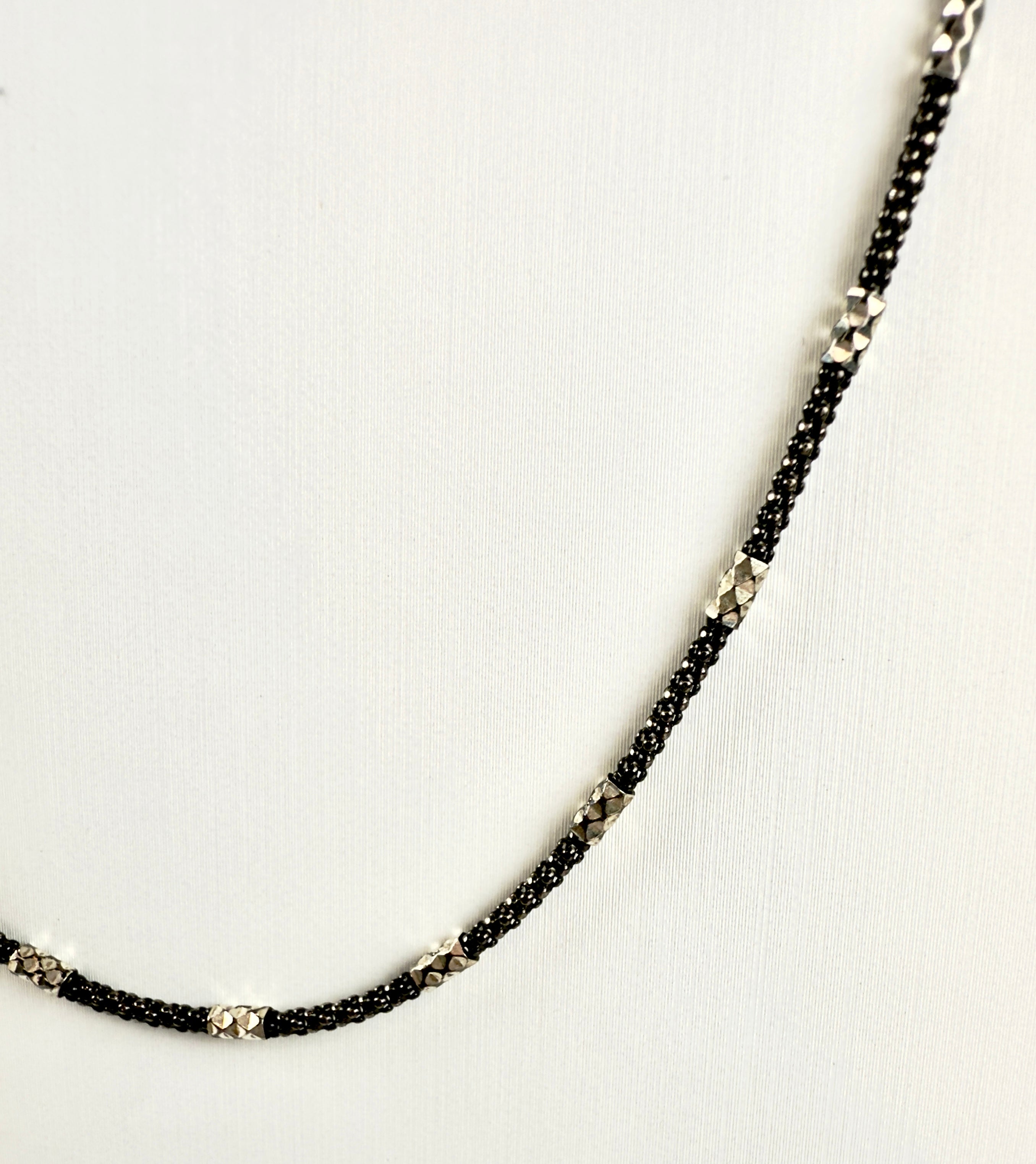 The Nick - Black Rhodium and Textured Sterling Silver Necklace