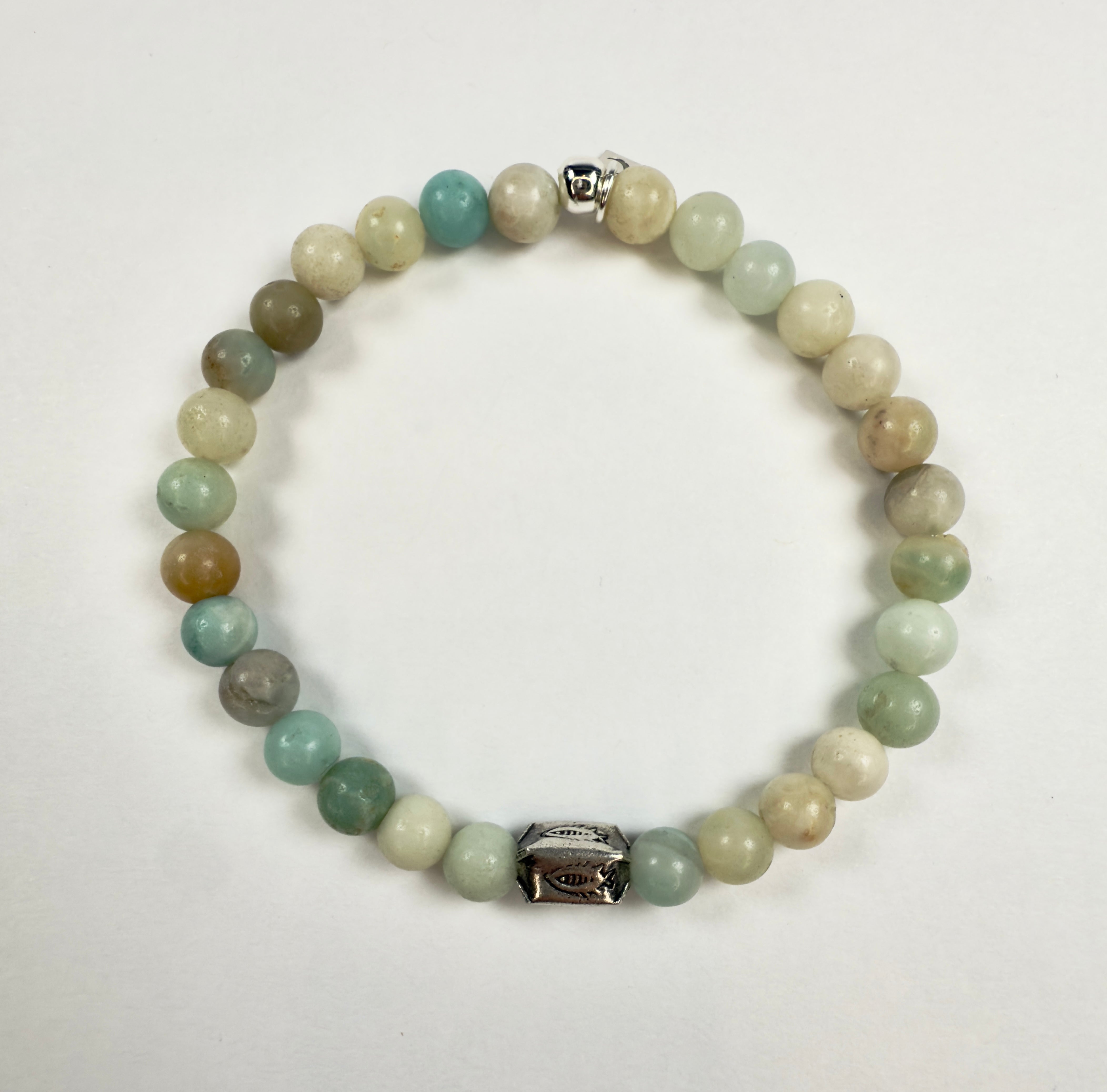 The Angus - Amazonite and Silver Beaded Bracelet