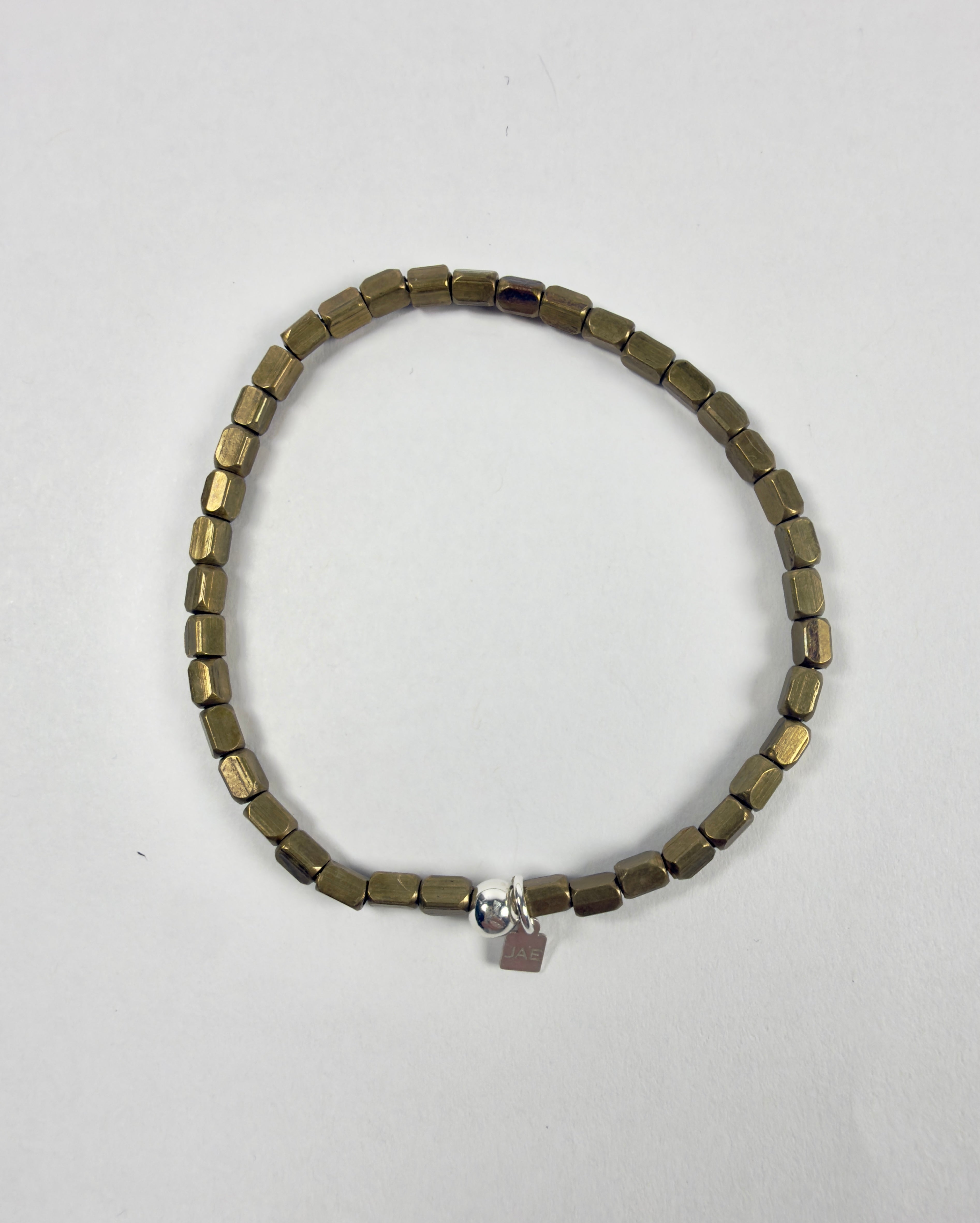 The Cliff - Brass Faceted Rectangular Beaded Bracelet