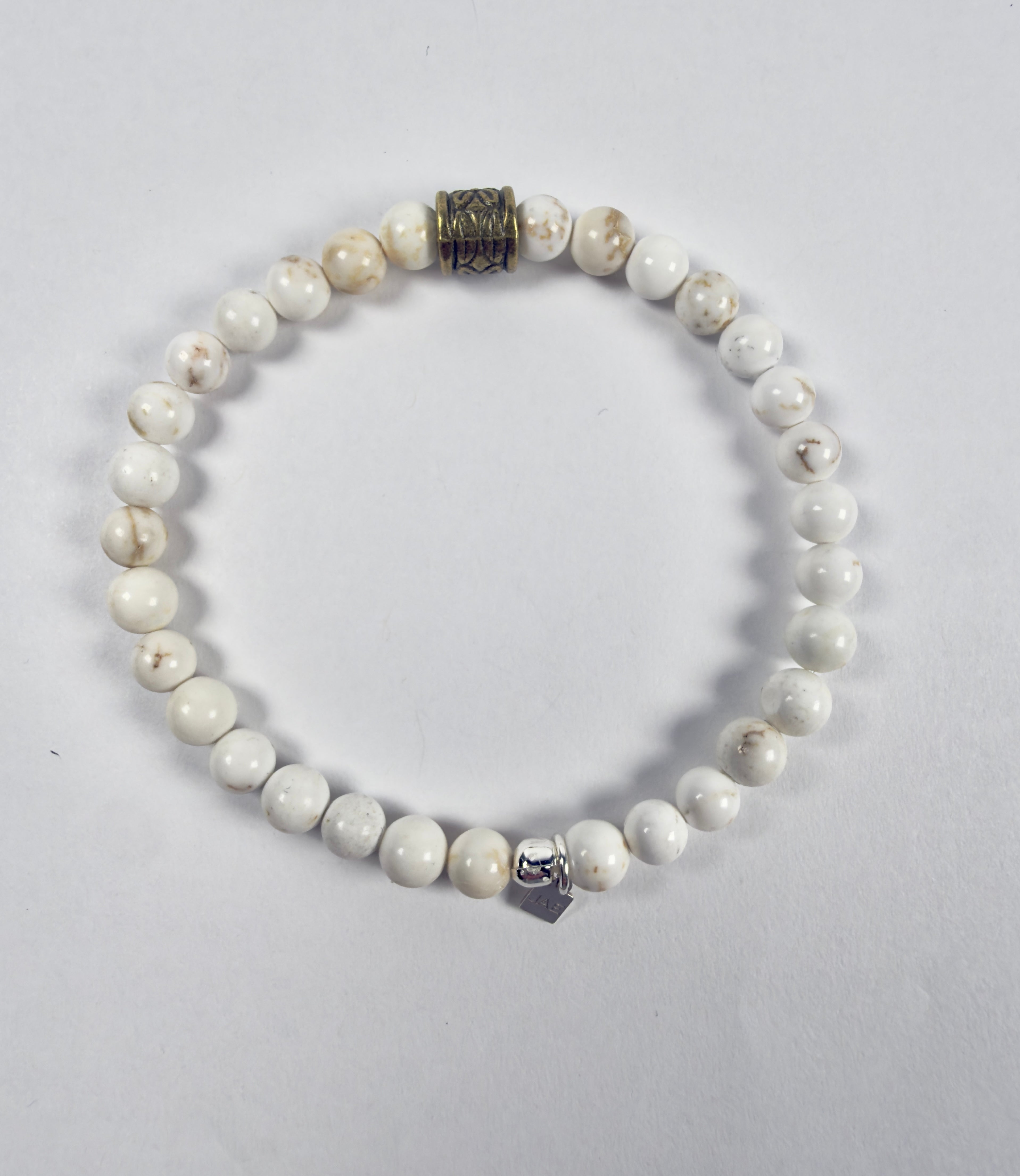 The Brandon - Magnesite and Brass Accent Beaded Bracelet