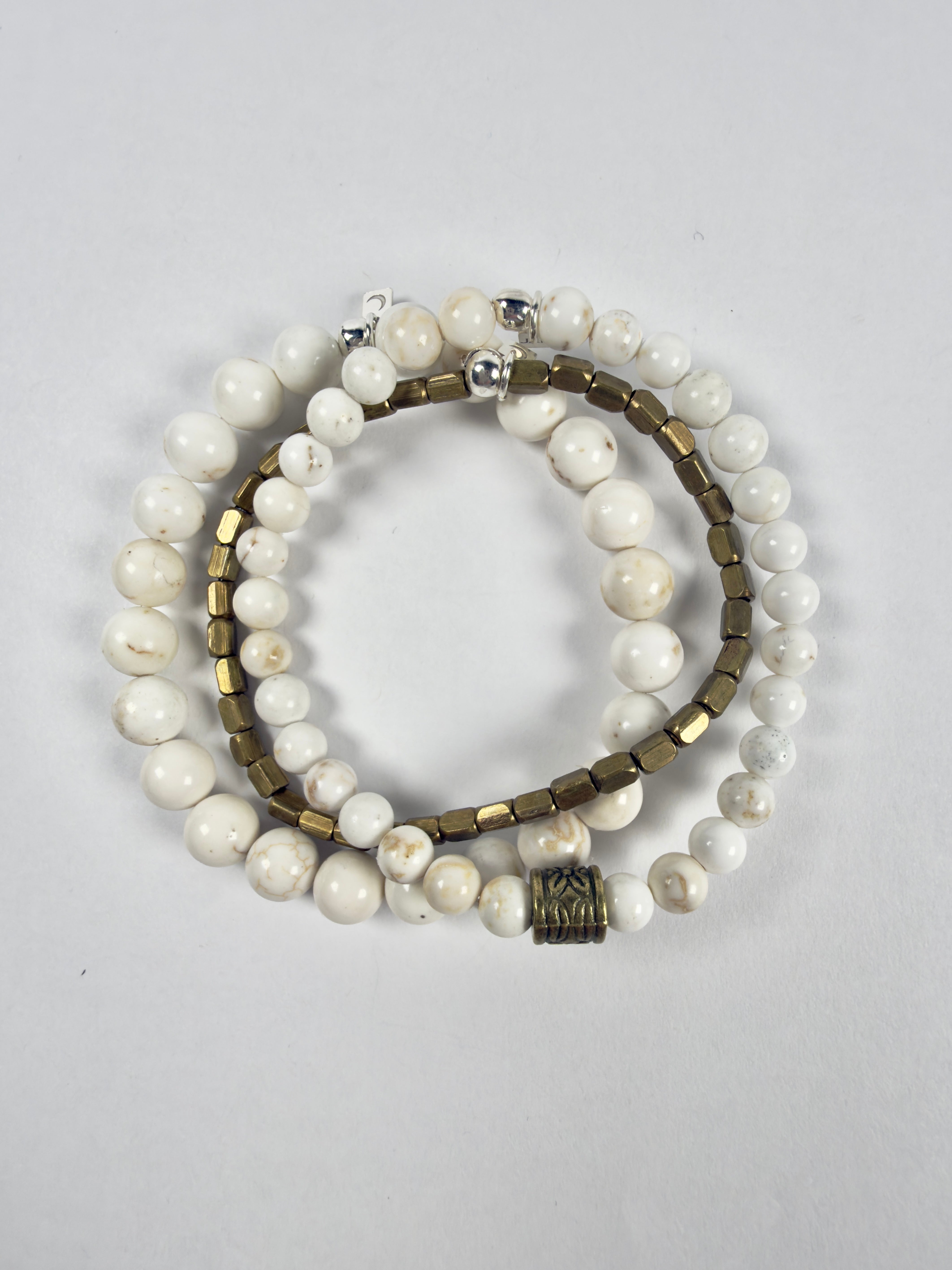 The Cliff - Brass Faceted Rectangular Beaded Bracelet