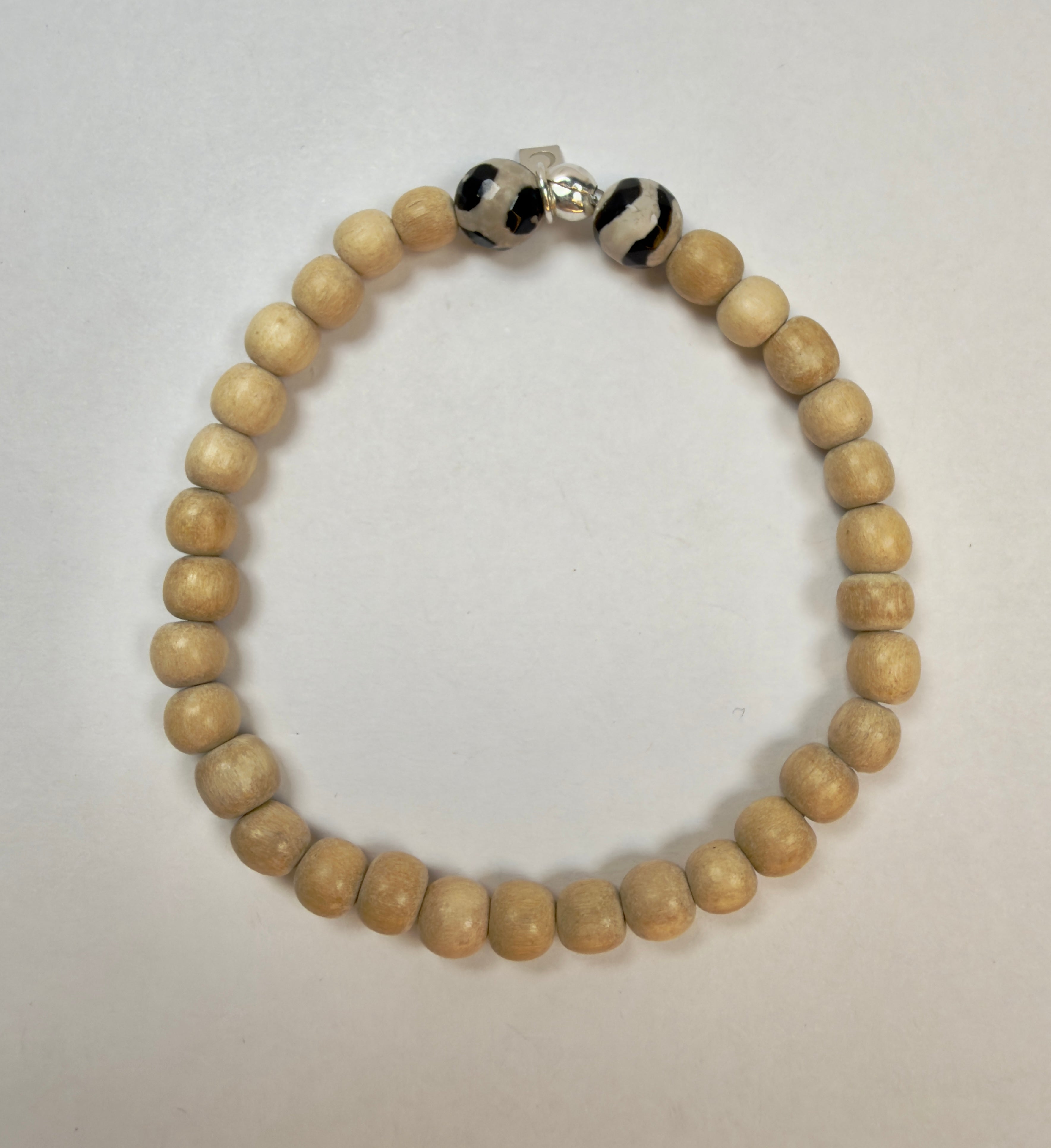 The Barson - Wood with Jasper and Agate Accents Beaded Bracelet
