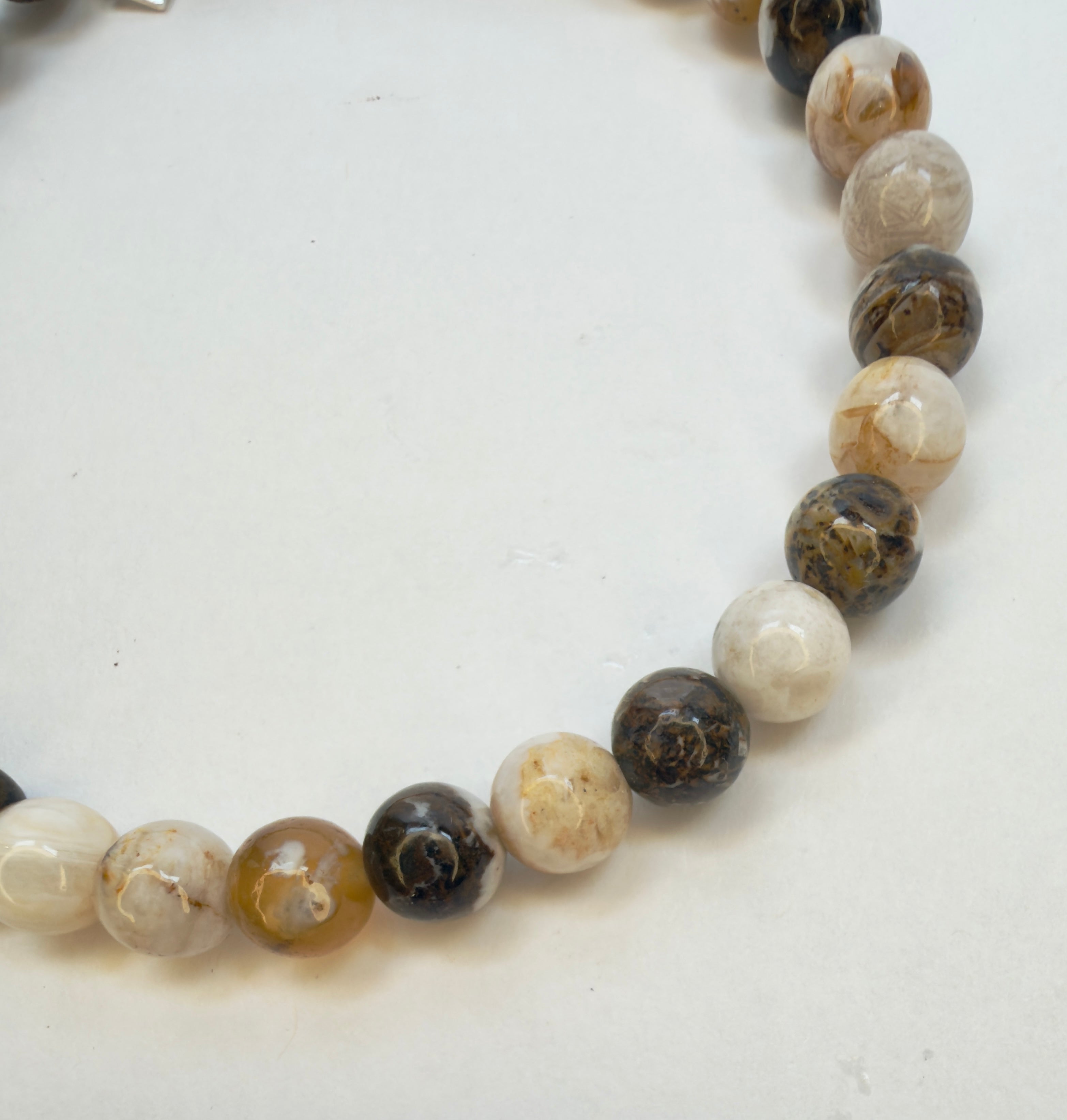 The Meisner - Petrified Wood Beaded Bracelet