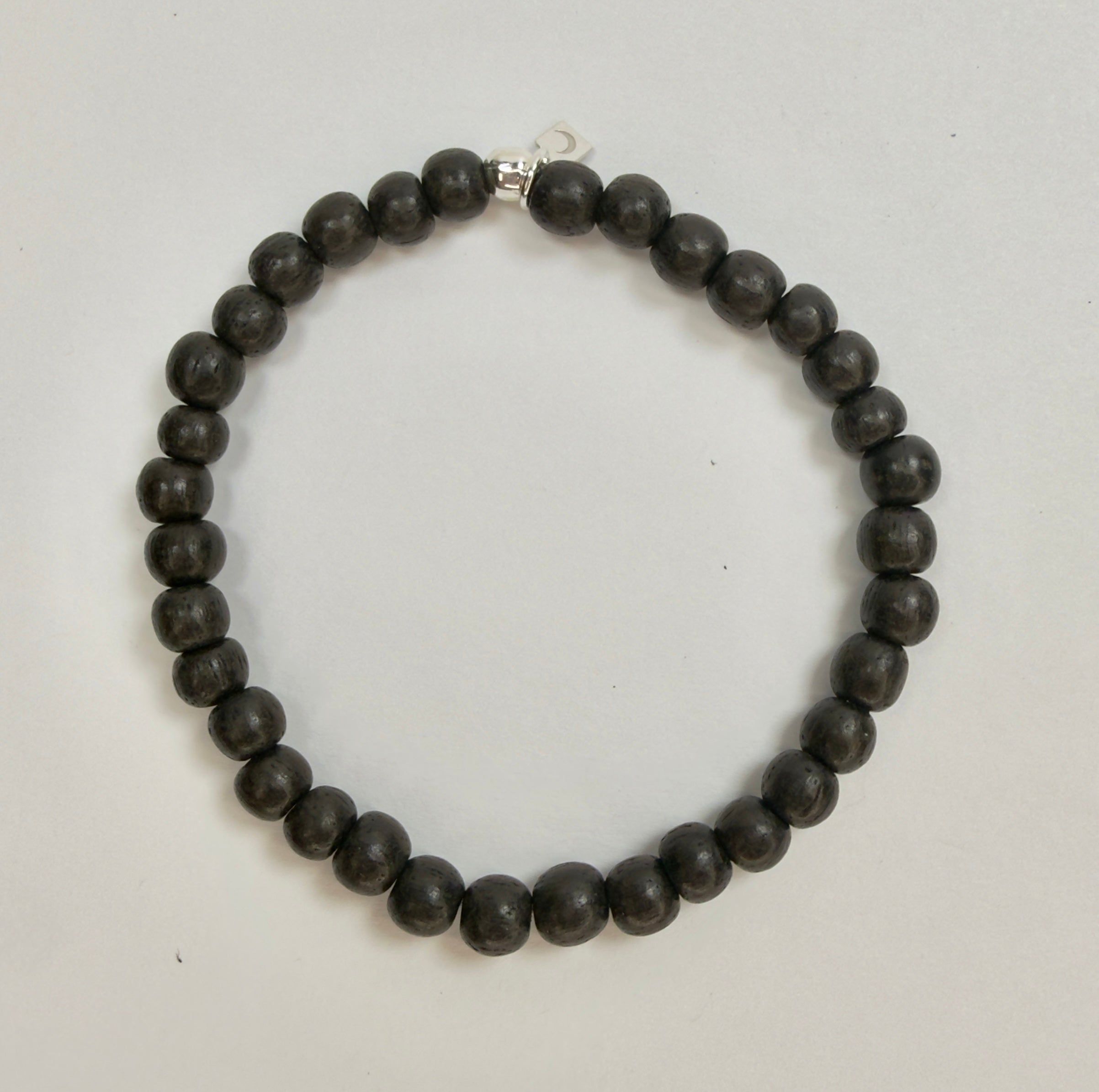The Essentials Wood Beaded Bracelet in Black