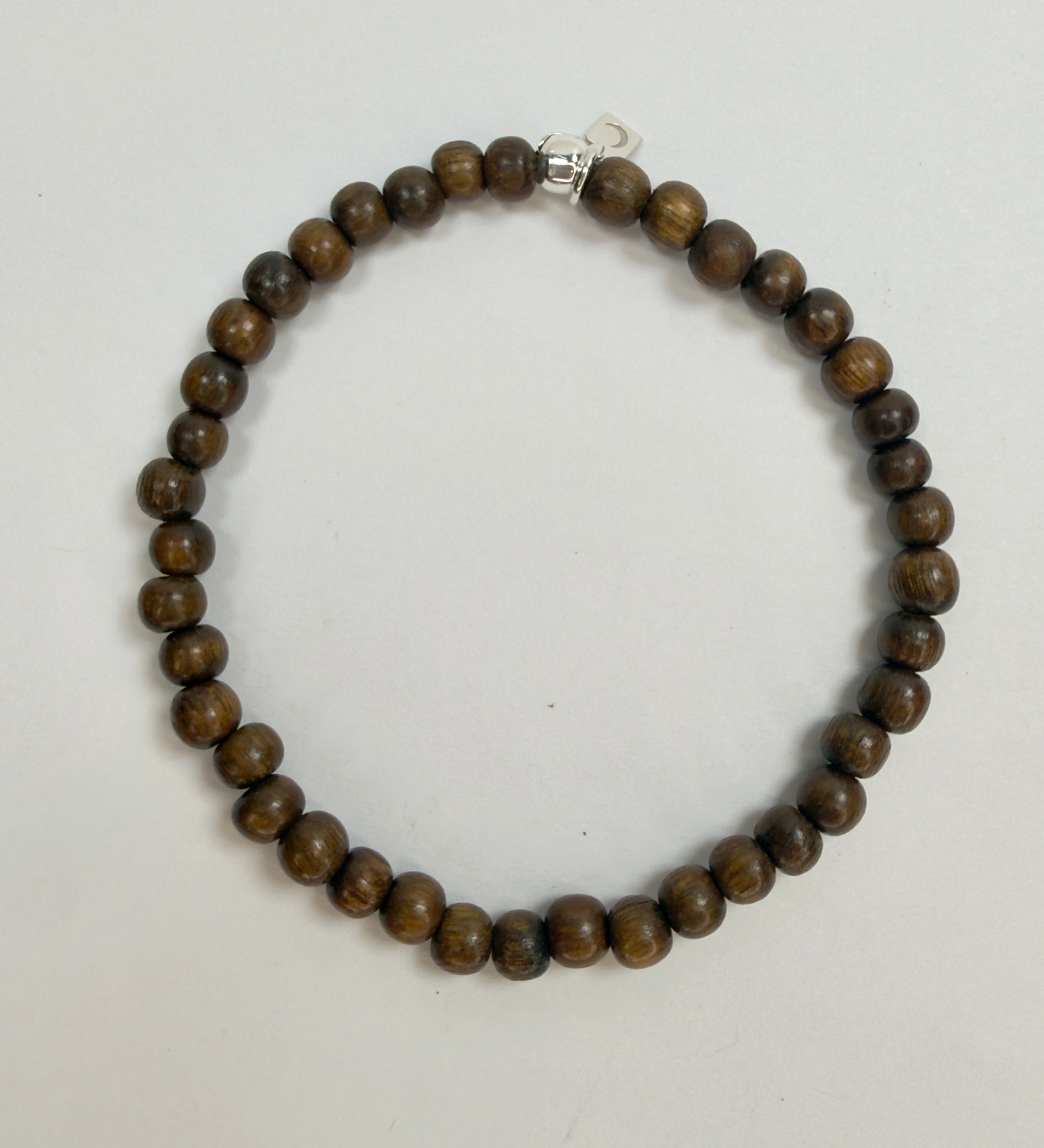 The Essentials Wood Beaded Bracelet in Dark Brown