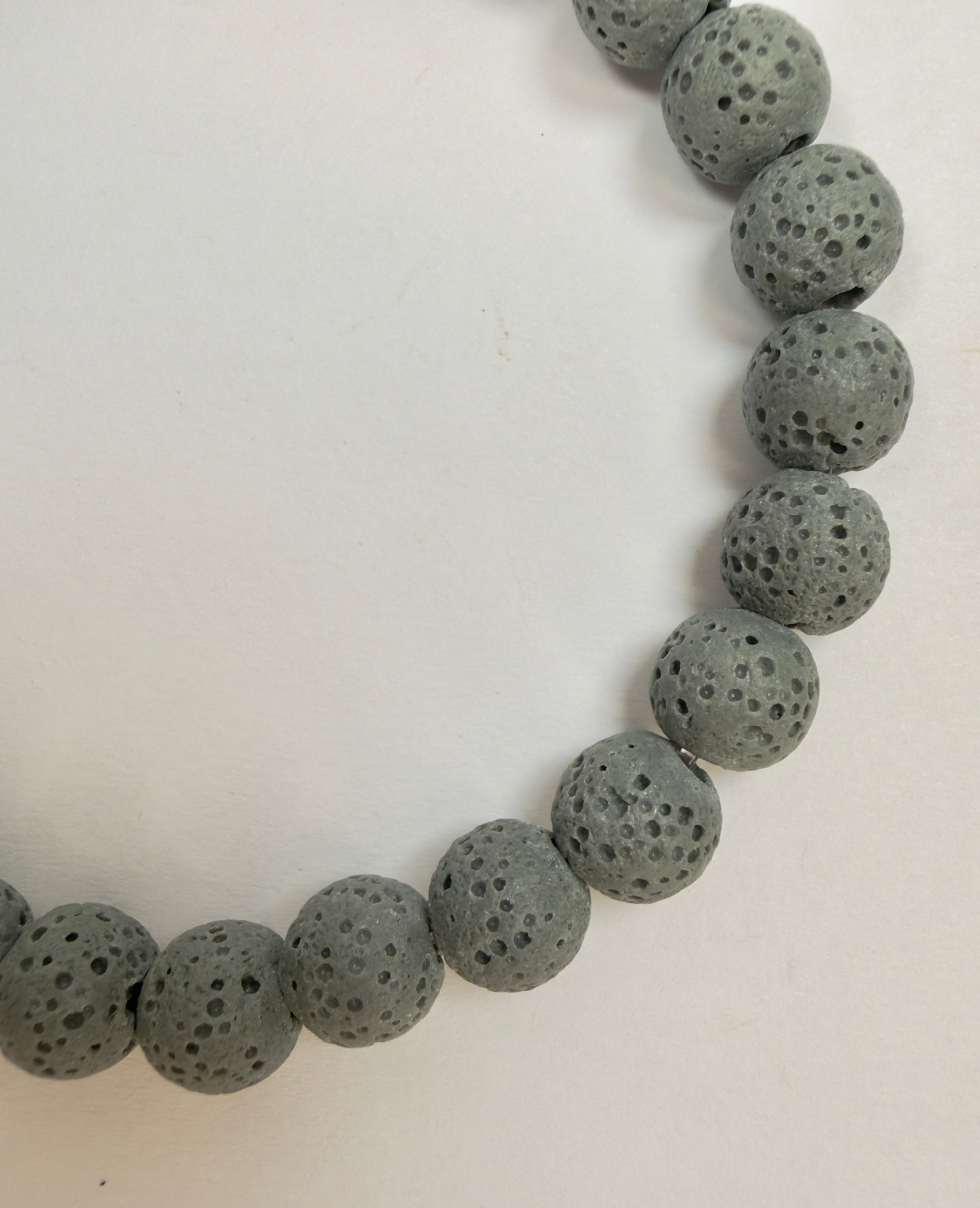 The Essentials - Lava Rock Beaded Bracelet in Gray
