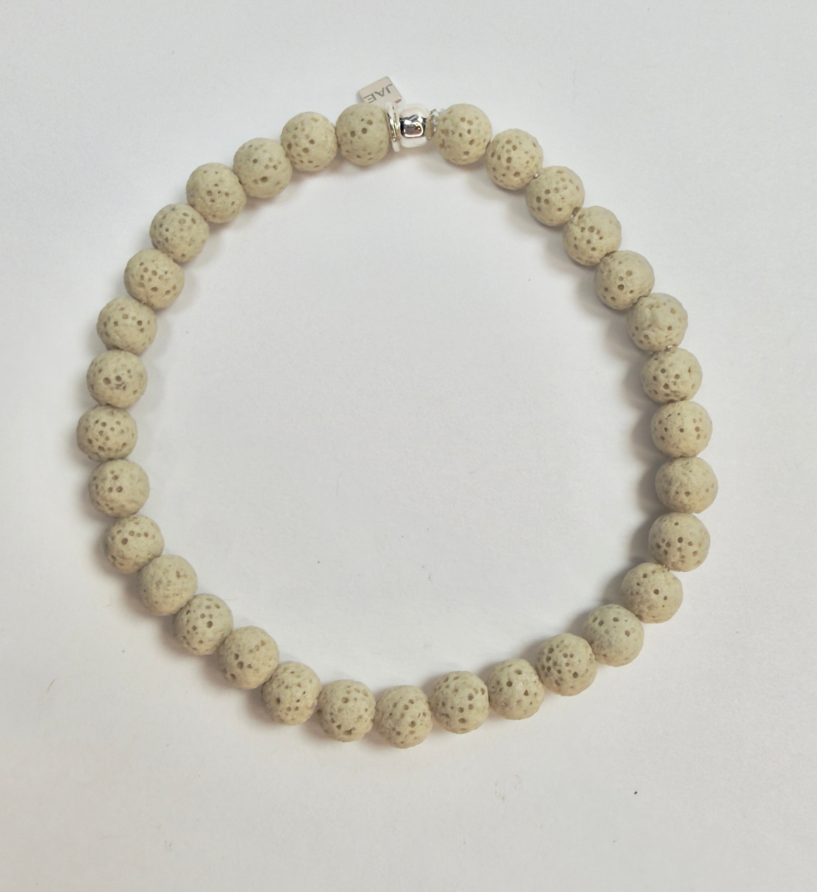 The Essentials - Lava Rock Beaded Bracelet in Cream