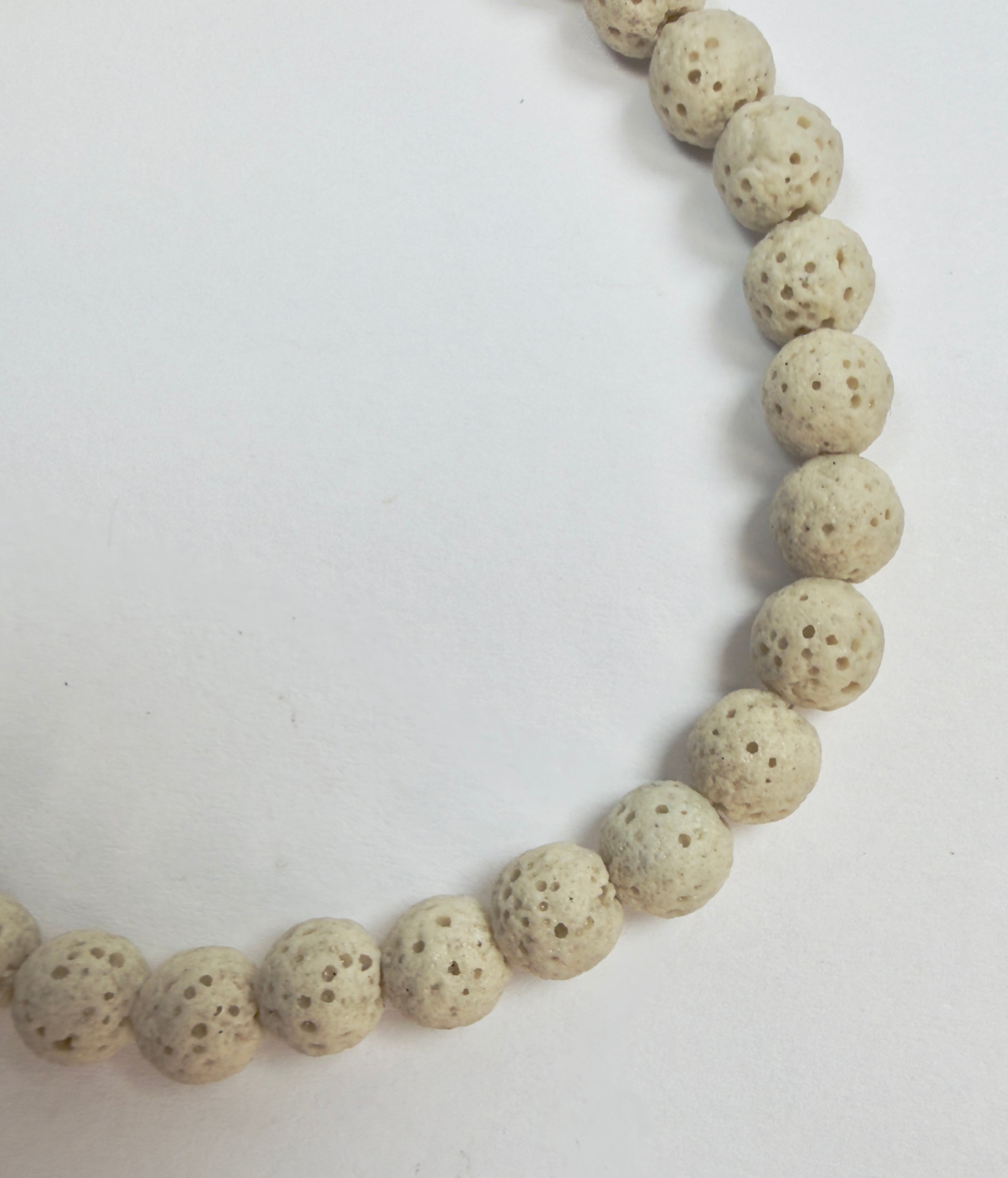 The Essentials - Lava Rock Beaded Bracelet in Cream
