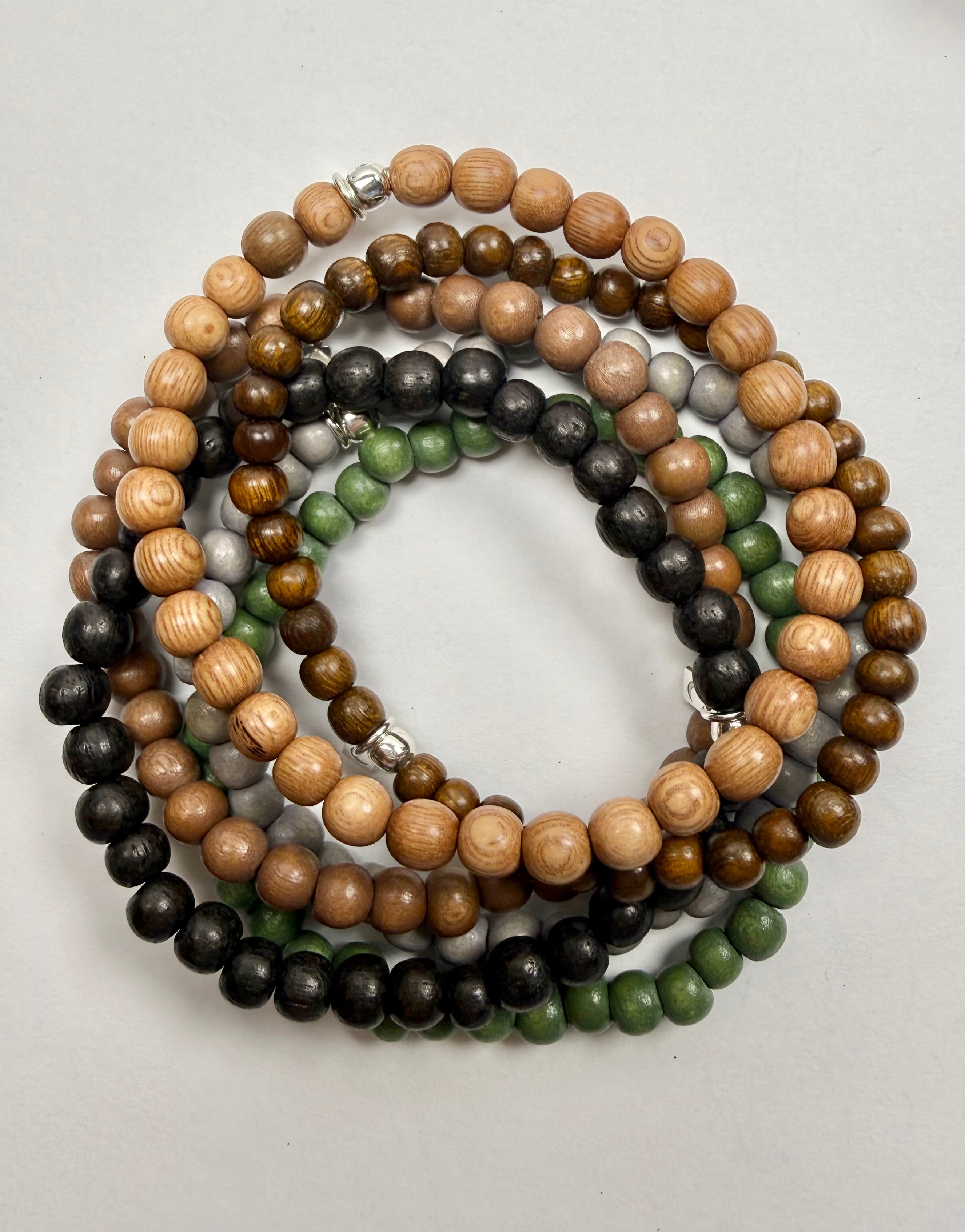 The Essentials Wood Beaded Bracelet in Black