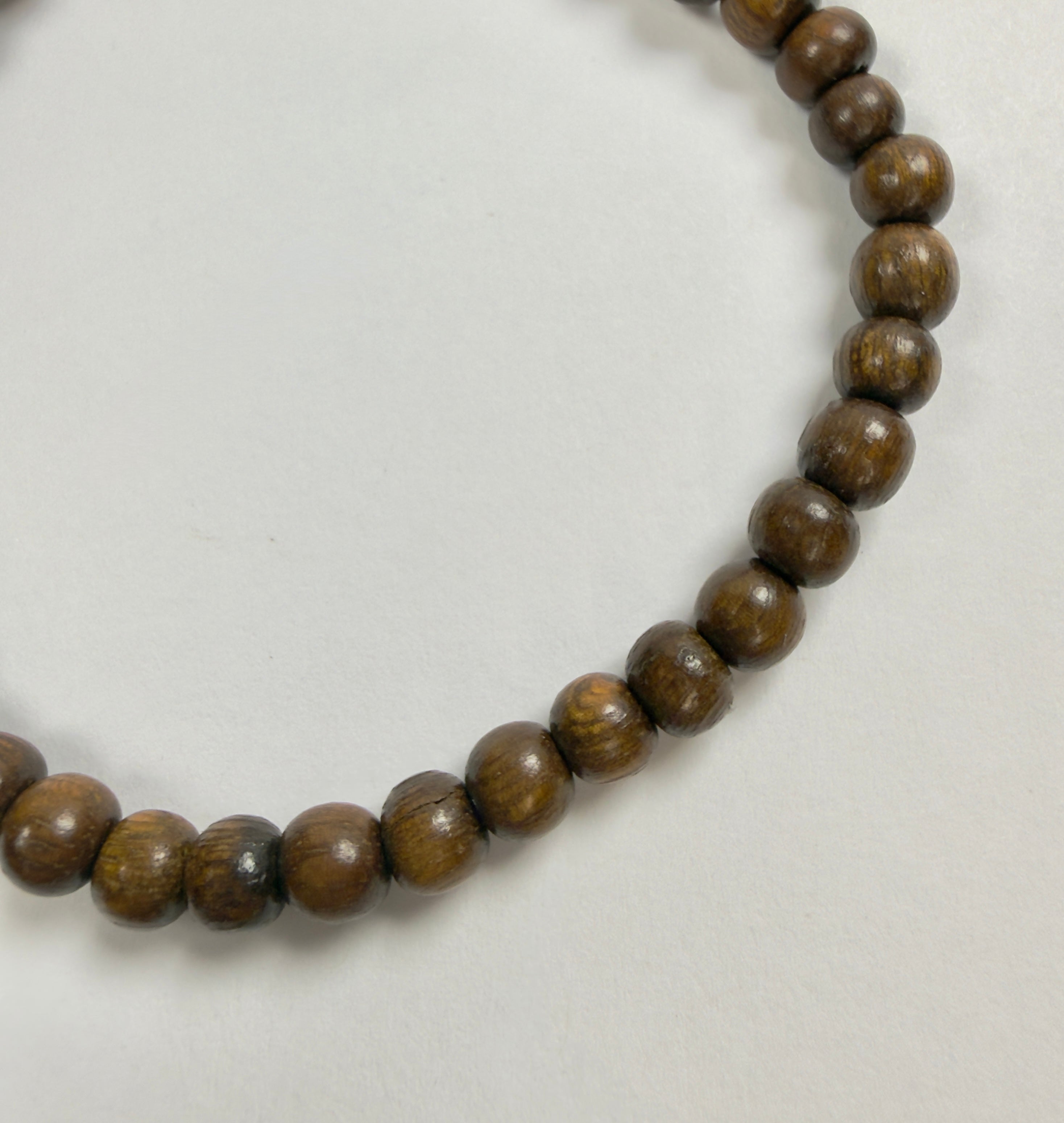 The Essentials Wood Beaded Bracelet in Dark Brown