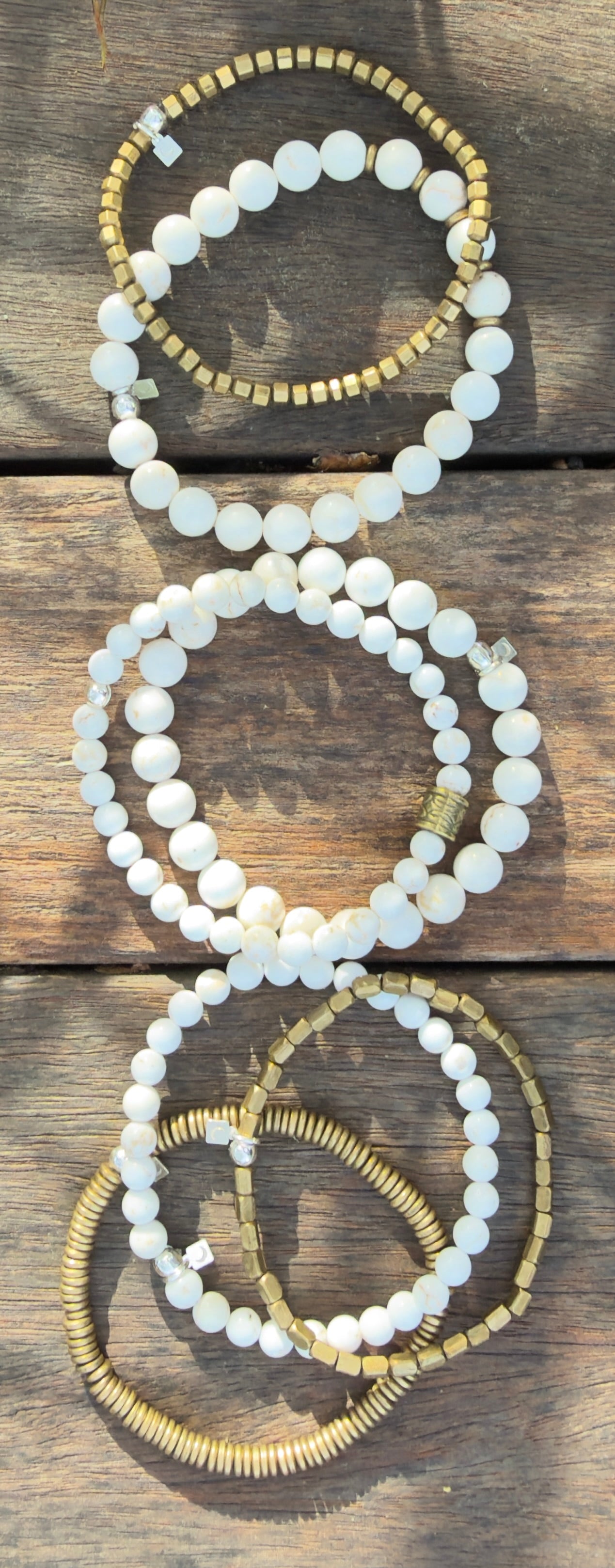 The Billie Joe  - Magnesite and Brass Bracelet