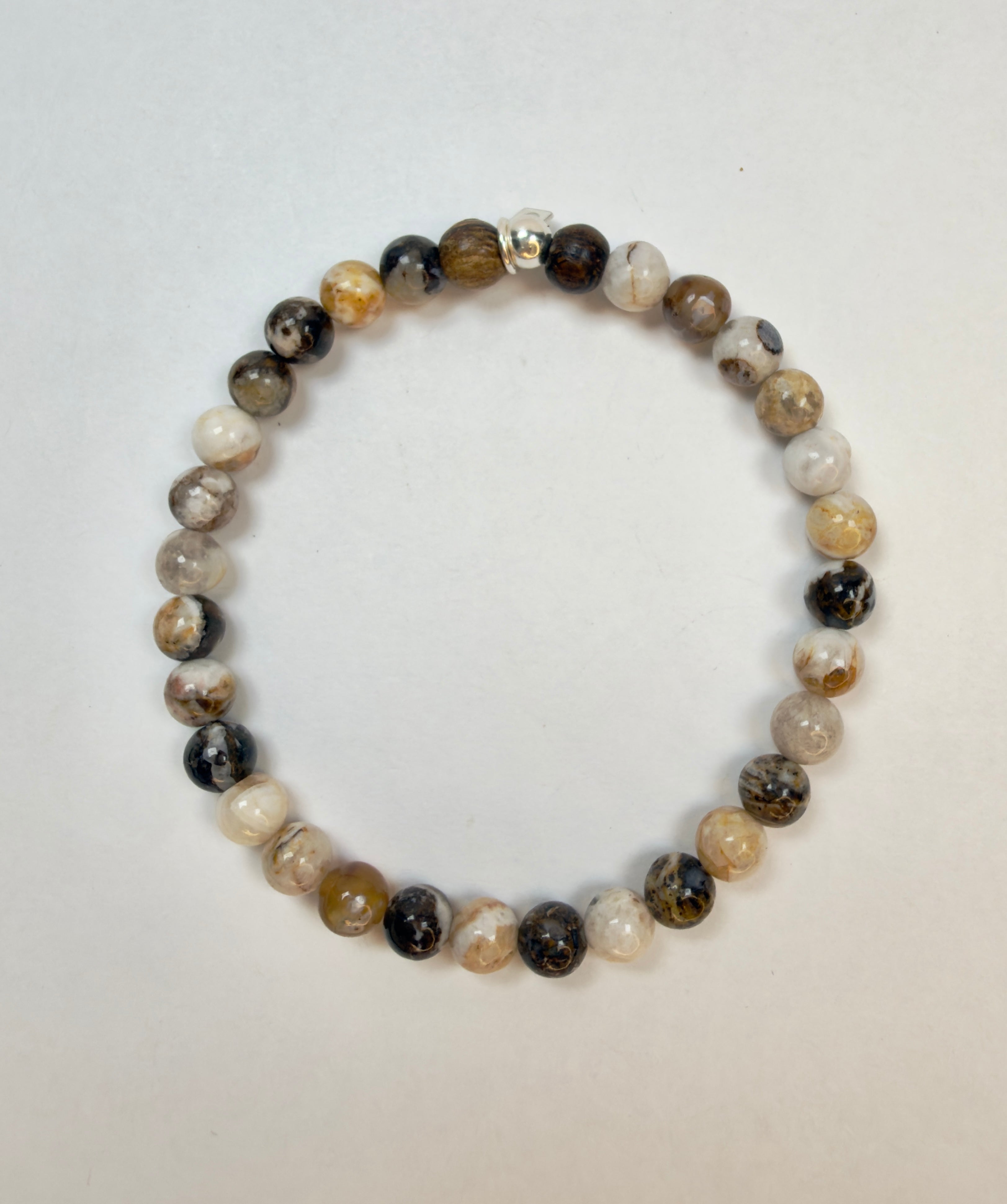 The Meisner - Petrified Wood Beaded Bracelet
