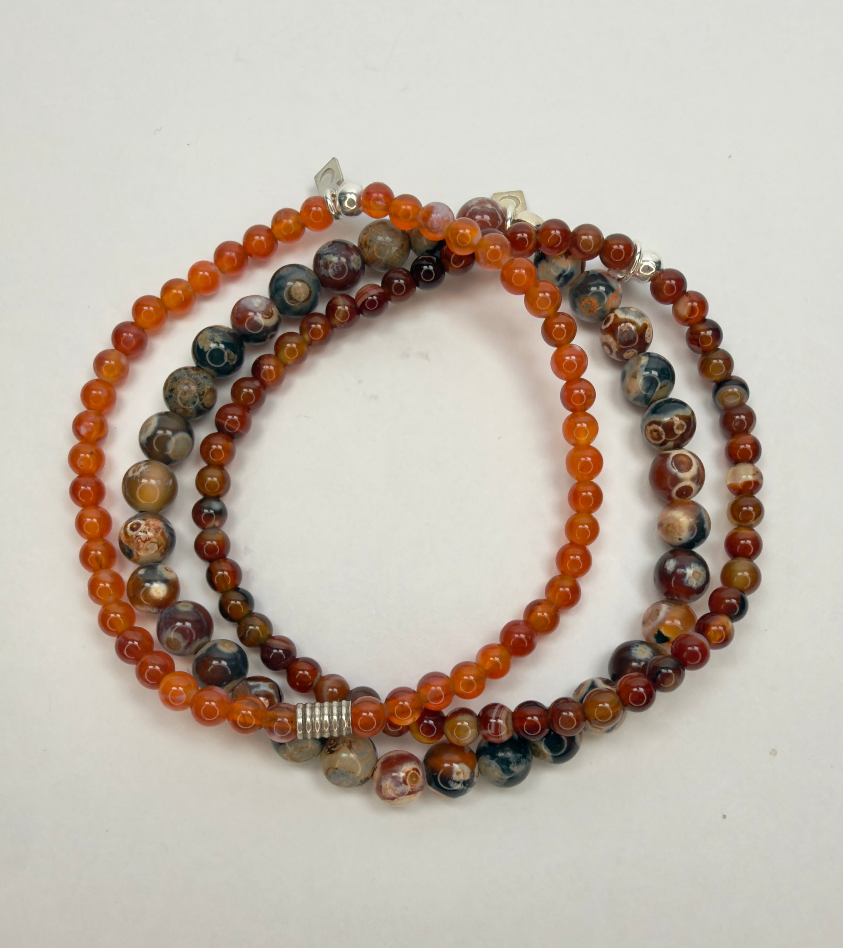 The Patrick  - Red Agate Beaded Bracelet