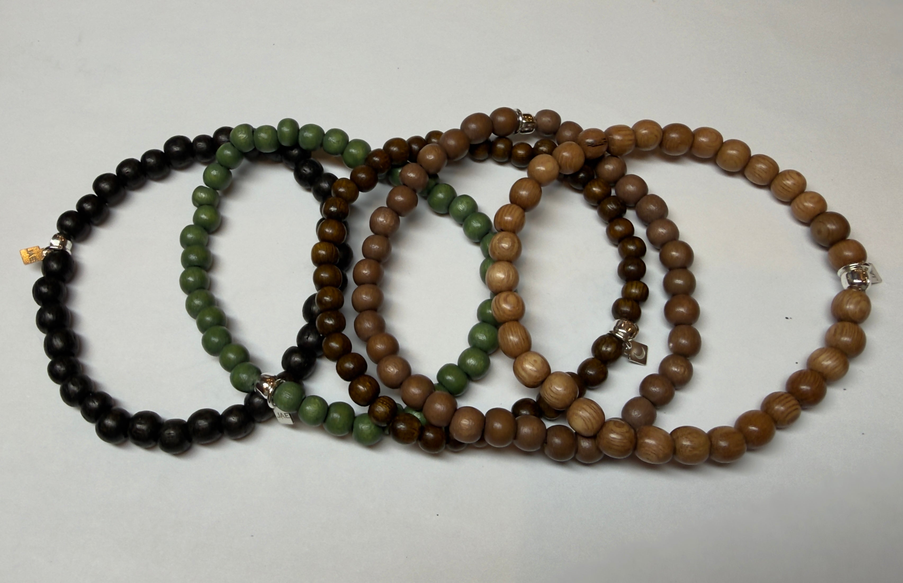 The Essentials Wood Beaded Bracelet in Dark Brown
