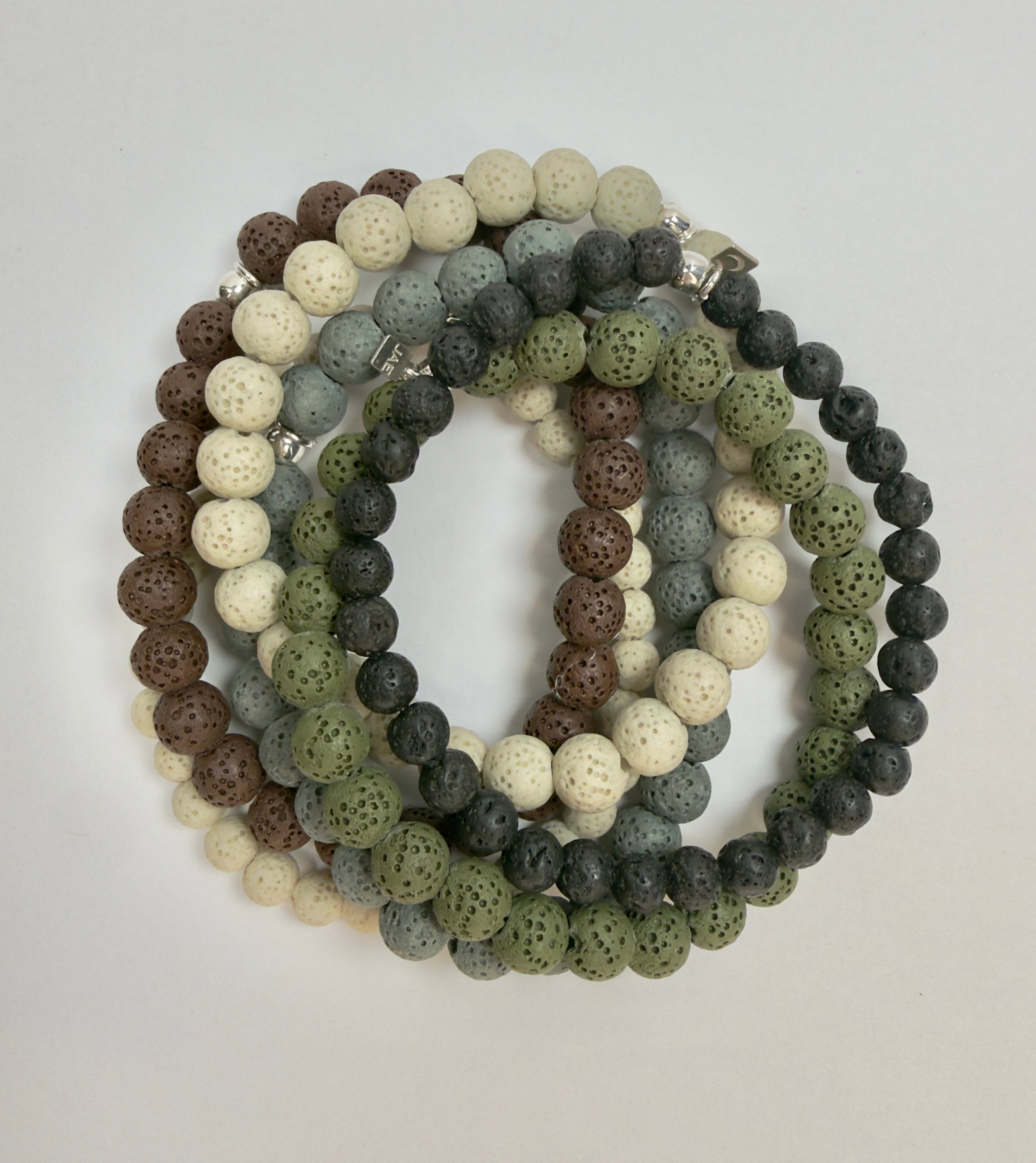 The Essentials - Lava Rock Beaded Bracelet in Gray