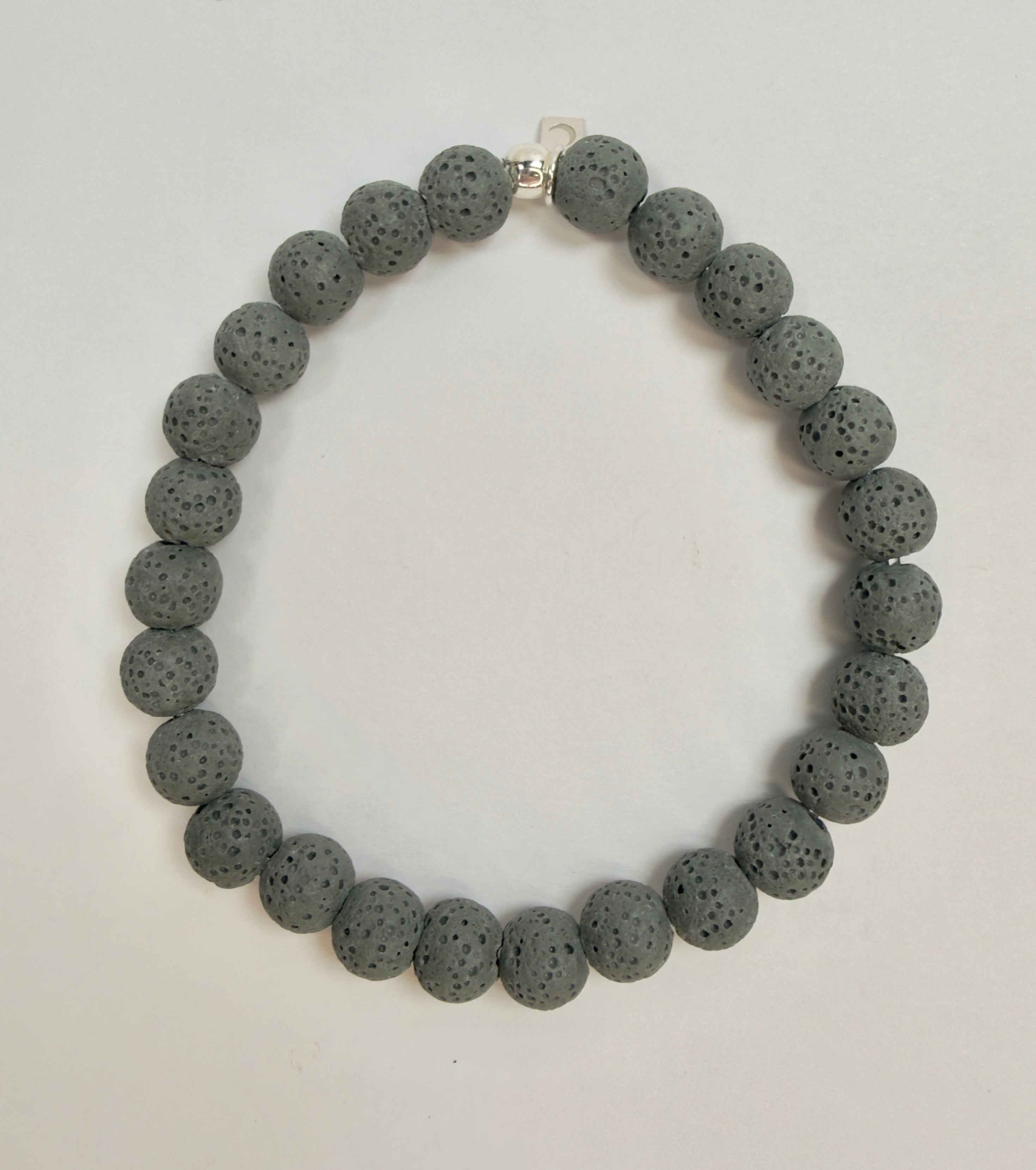 The Essentials - Lava Rock Beaded Bracelet in Gray