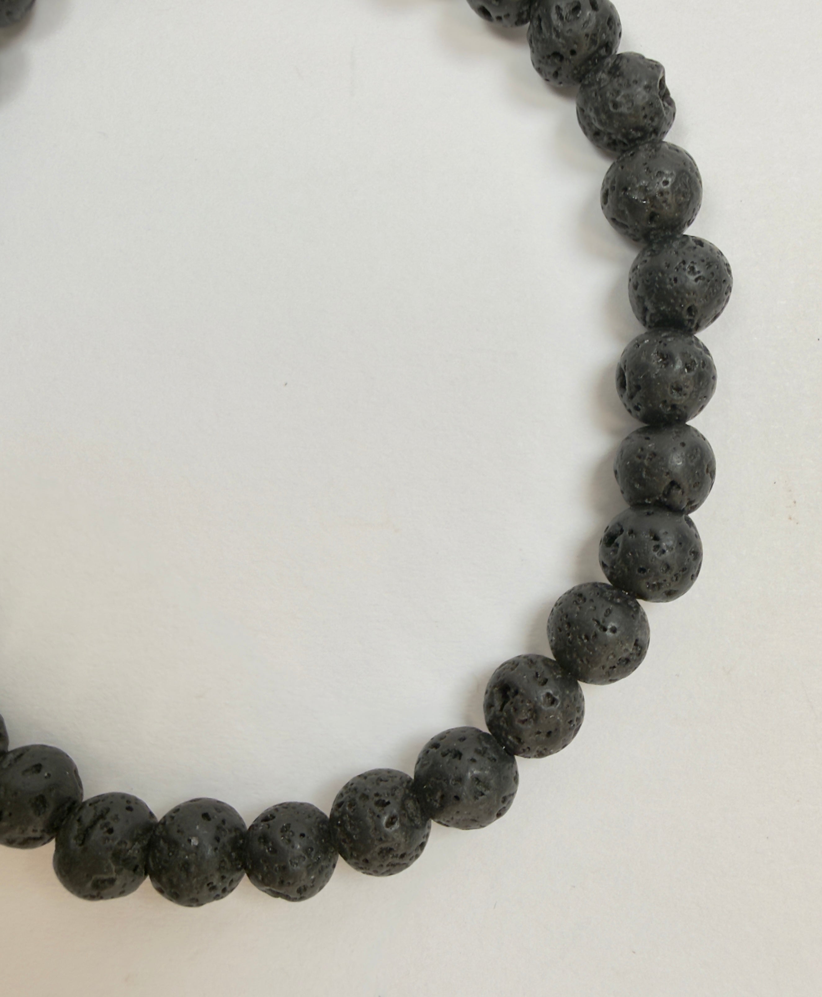 The Essentials - Lava Rock Beaded Bracelet in Black