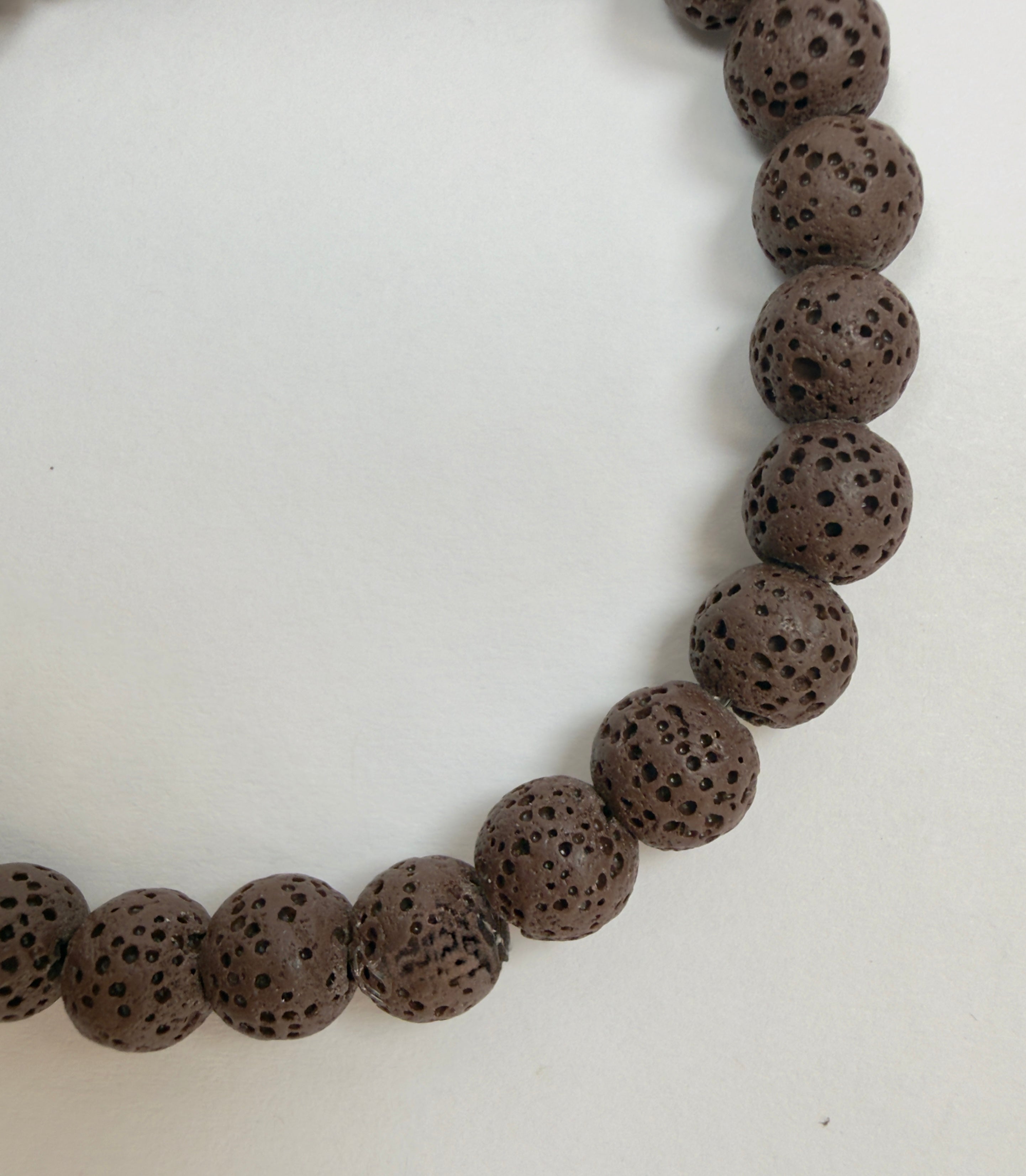 The Essentials - Lava Rock Beaded Bracelet in Brown