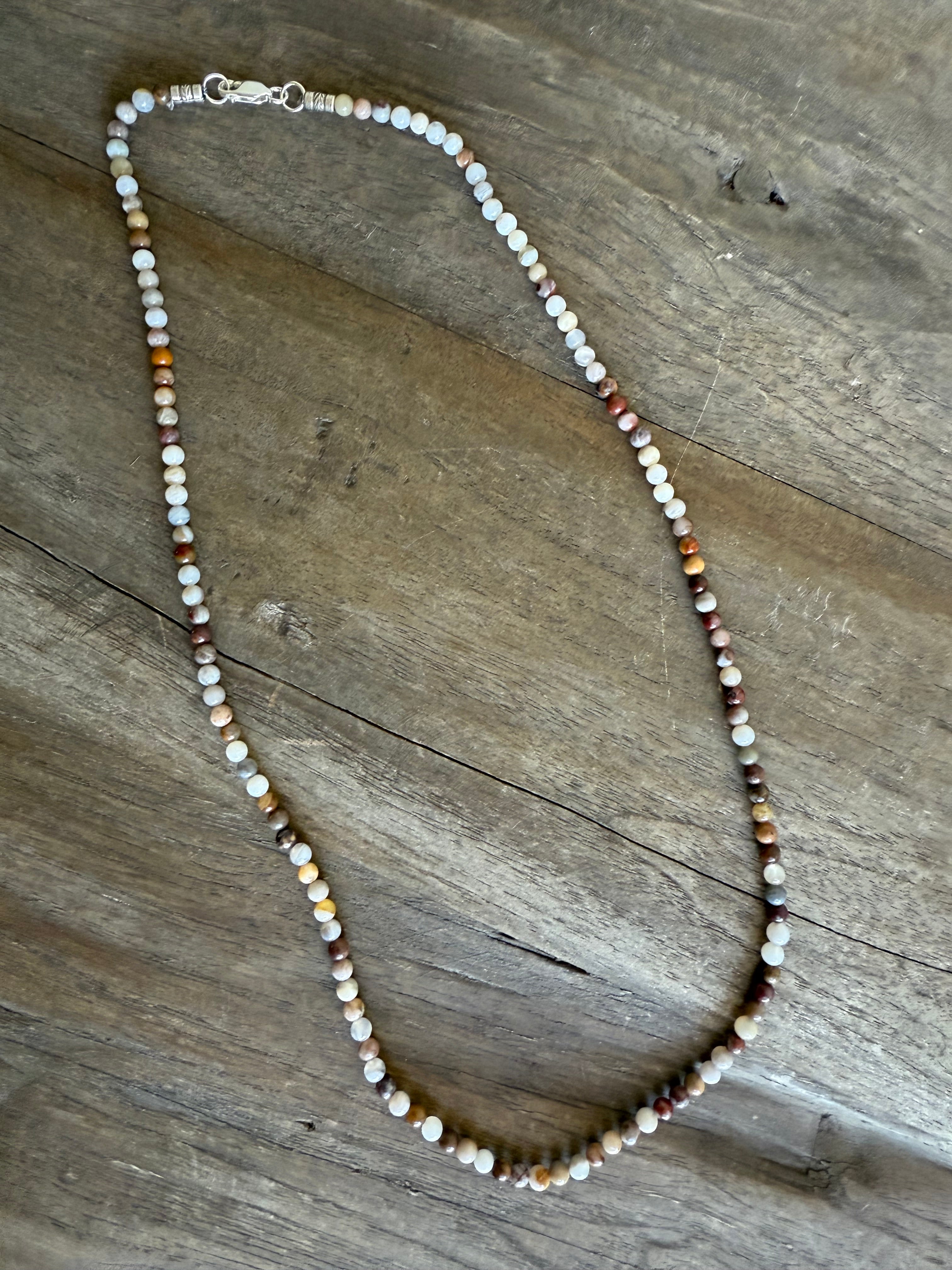 The Gary - Bamboo Agate Beaded Necklace